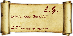 Lukácsy Gergő névjegykártya